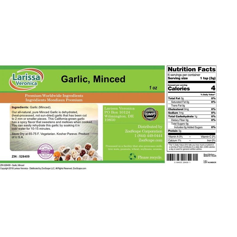 Garlic, Minced (1 oz, ZIN: 528409) - 2 Pack