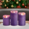 7LinRay Purple Flameless Candles with Remote, Real Wax Battery Operated