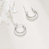 Double Hoop Earrings Sterling Silver Fashion Circle Endless Hoops Layered