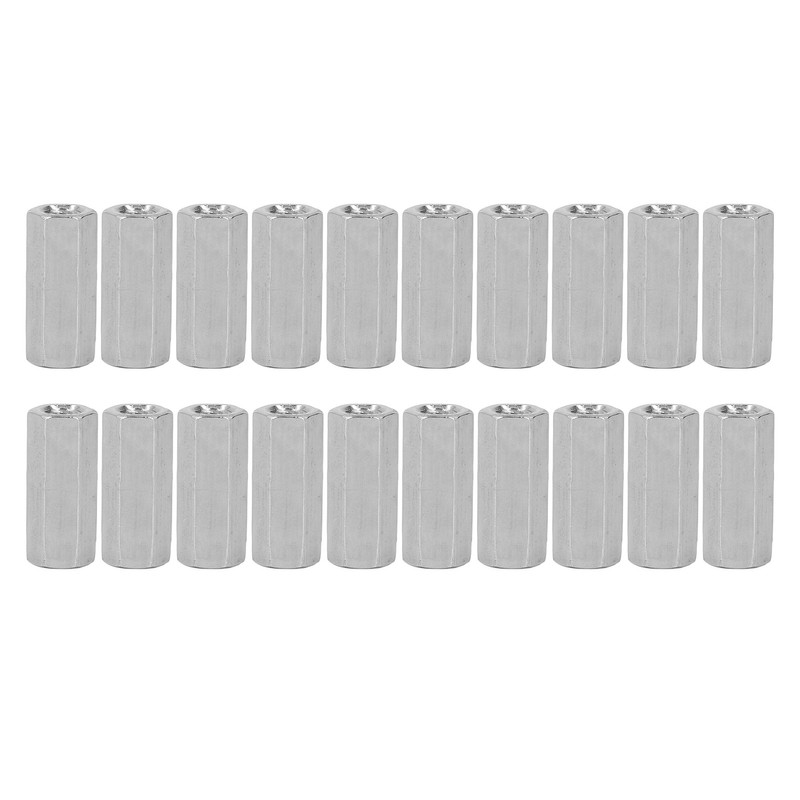 20 Pcs Hex Coupling Nut M6x1 L25mm Stainless Steel Threaded