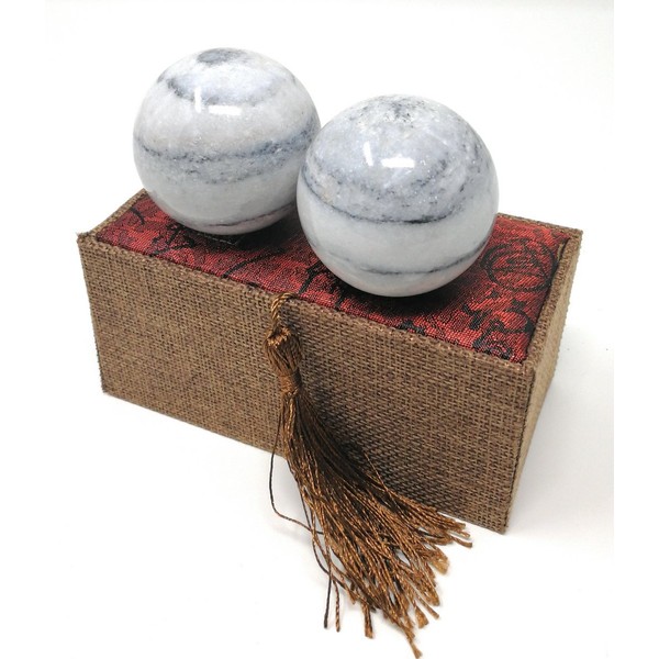Galaxy Pattern Marble Stone Chinese Healthy Exercise Massage Baoding Balls