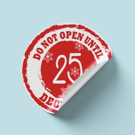 30 x Large DO NOT Open Until 25th Christmas Stickers Gift Present Sticky Labels (50mmx50mm)