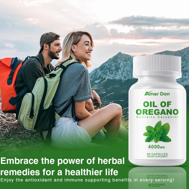 4000mg Pure Wild Oregano Oil Capsules 84% High Strength Carvacrol
