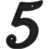 Hillman 844045 6-Inch Plastic House Number 5 , Black