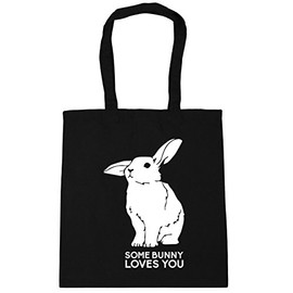 Hippowarehouse Some bunny loves you Tote Shopping Gym Beach Bag 42cm x38cm, 10 litres