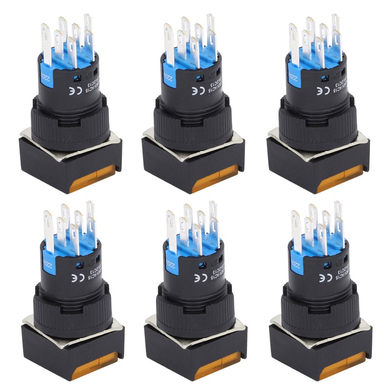 25Pcs Squares Push Button Switch 8 Pin Self Locking Switches
