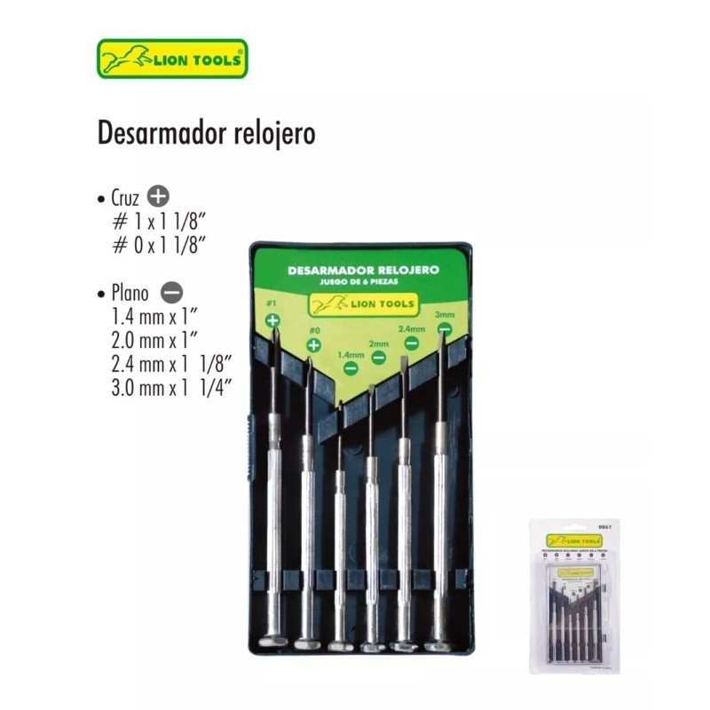Lion Tools Kit Desarmadores Joyero Relojero Celulares Lion Tools