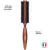 Plisson 12 Rows 100% Wild Boar Round Hair Brush Dark