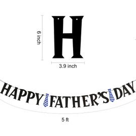Happy Father’s Day Decorations Banner – Black Glitter Father’s Day Decorations Hanging Decor Signs Banner Party Supplies, Ideal for Home, Office, and Party Celebrations