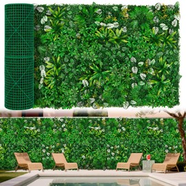 Grooy Artificial Hedge Grass Wall, Boxwood Panels 40"x120"(33.33 SQFT), UV Protected Greenery Wall Backdrop, Green Wall Decor for Outdoor Indoor Wedding Décor