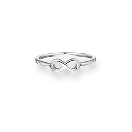 Glanzstücke München Women's Infinity Ring Sterling Silver Infinity Sign Ring Silver Ring Ring with Symbol, Silver