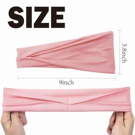 VireEyU Pack of 10 Women's Headbands, Elastic Hair Bands for Yoga, Sports, Workout, Gym, Wide Cotton Headscarf for Women in Summer, Headband, Bandana, Hair Accessories