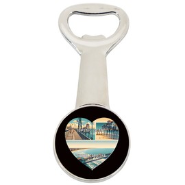 Topsail Island North Carolina Travel Souvenir Destination Heart Shape Design Magnetic Bottle Opener Single
