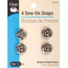 Dritz Sew-On Snaps Nickel Size 4