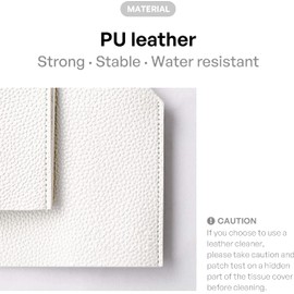 carrotez Tissue Box Cover, [Refined] Modern PU Leather Rectangular Tissue Box Holder - Decorative Holder/Organizer for Bathroom Vanity Countertop, Night Stands, Office Desk 9.5"X5"X5" - Off White