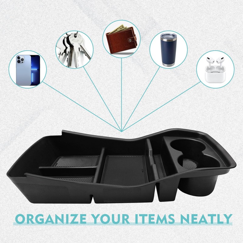 BestEvMod for EV9 Lower Center Console Organizer Tray Interior Accessories
