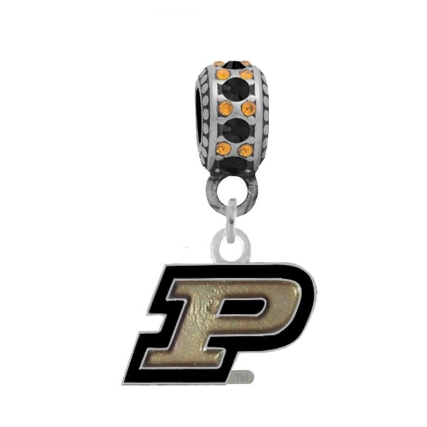 Purdue University "P" Charm Fits Compatible With Pandora Style Bracelets
