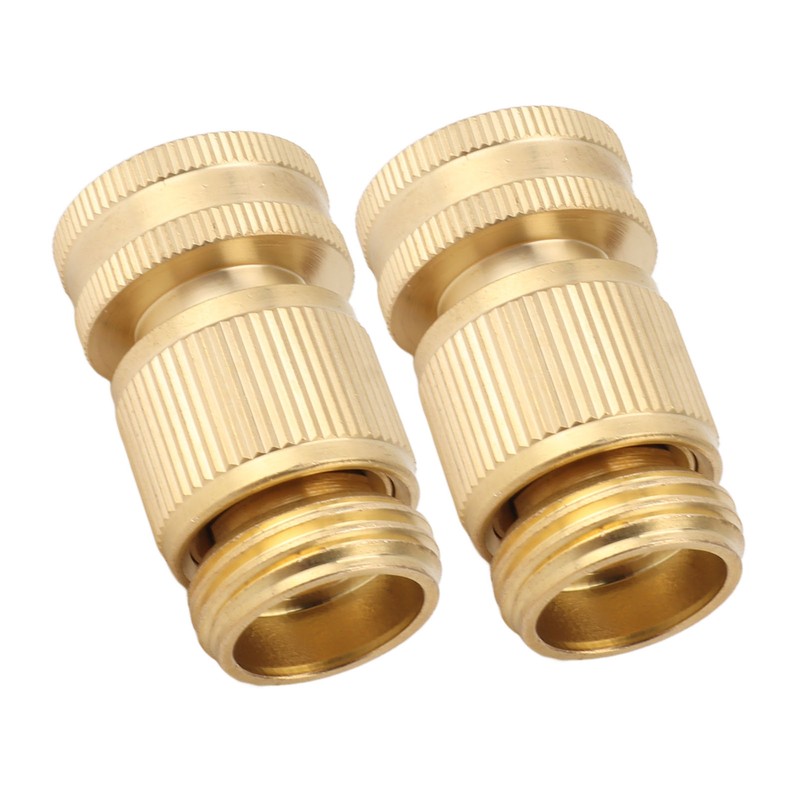 2PCS Water Hose Quick Connector Brass 3/4 Inch Male and