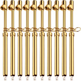Tallew 10 Pack Dual Head Tire Pressure Gauge Heavy Duty Air Pressure Tire Gauge Truck Tire Gauge for Auto Truck Car RV Van Gage Range 10-150PSI, 1-10Bar (Gold)