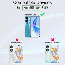 Ibywind Mica para Honor 90 Lite 5G,2 Piezas Dureza 9H Cristal Templado y Protector de Lente de Cámara,Fácil de Instalar,Compatible Detector Huellas,Anti Arañazos,Sin Burbujas