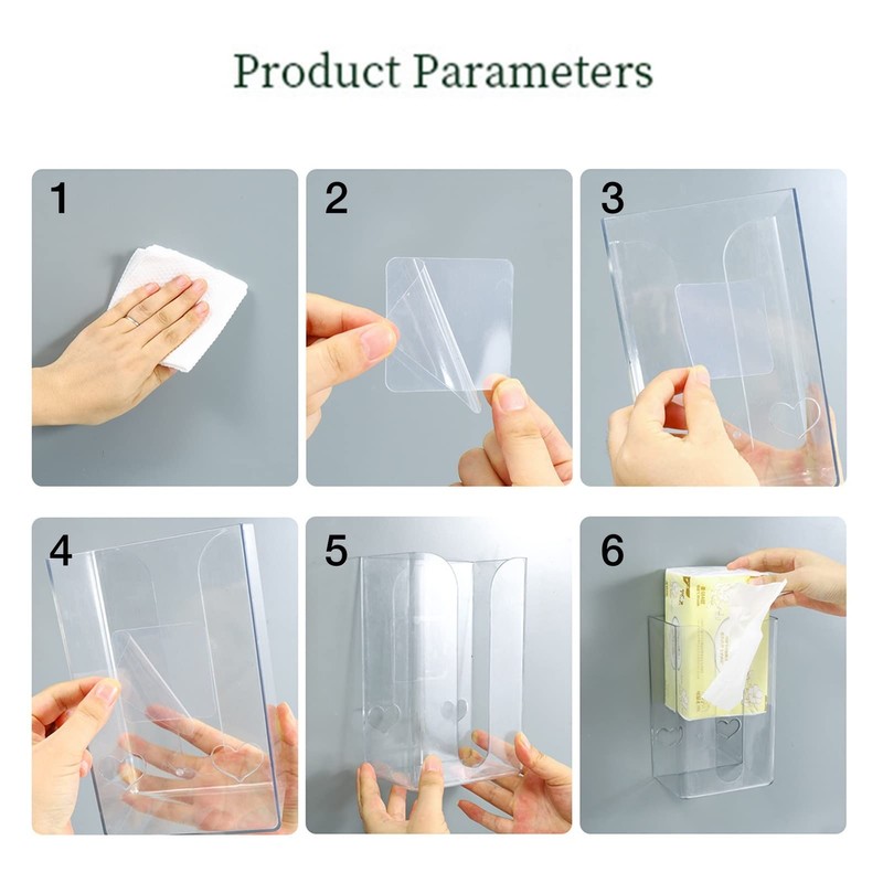 Facial Tissue Box Holder for Wall,Rectangular Wall Tissues Box Holder