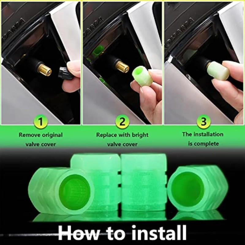 Tapones De Válvula Auto Moto Luminoso Cubre Llanta Neumático