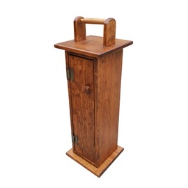 Peaceful Classics Wooden Toilet Paper Holder Cabinet, Toilet Paper Holder Stand, Amish Handcrafted Solid Pine Toilet Paper Storage for Large Rolls, Bathroom Accessories - 10" W x 10"D x 28" H (Cherry)