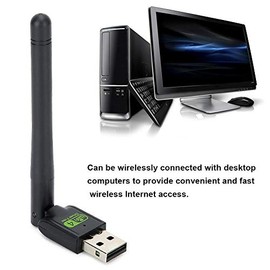 fosa1 Adaptador inalámbrico Antena de Tarjeta de Red, 2.4G Adaptador inalámbrico USB Antena Externa de 2dBi Computadora sin Unidad Antenas de Red Receptor Wi-Fi para PC Computadora de Escritorio
