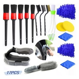 Kit De Limpieza De Coche,cepillos De Limpieza Para Detalles 17pcak