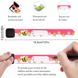 16 Stück Notfall-Armband für Kinder, Kinder Sicherheits Armband, Anti Verlust Sicherheits ID Bander Wiederverwendbare SOS Armband Verstellbar Wasserdicht für Kleinkinder