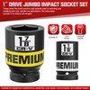 KIRXST 1" Drive Jumbo Impact Socket Set, SAE Axle Nut