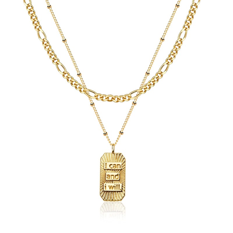 Fettero Women's Necklace, 14k Gold, Hypoallergenic, Simple, Pendant, Chain, Popular