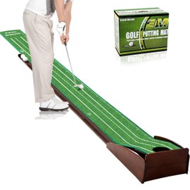 Eleko Meyar Putting Green Portable Indoor Putting mat，Includes Putting Practice Ball, Wrinkle-Free Mat, and Solid Wood Construction – Suitable for Office, Living Room, Outdoor Golf Gift