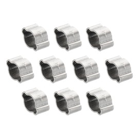 PATIKIL 10 Pack 5-7mm Double Ear Hose Clamp, 304 Stainless Steel O Clip Crimp Rings for Fuel Petrol Pipe Tube Fitting Connections, Silver Tone