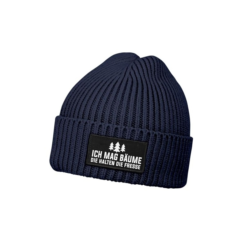 MoonWorks® Women's Beanie with Patch Knitted Hat with Saying Ich