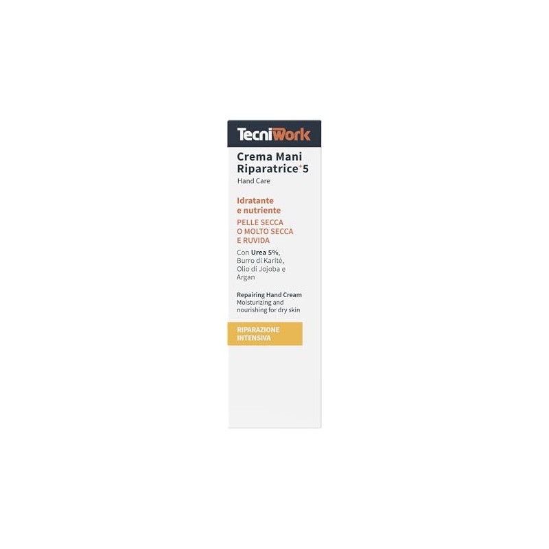 Tecniwork Crema Mani Riparatrice 5+ con 5% di Urea, Burro