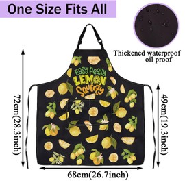 CENWA Funny Easy Peasy Lemon Squeezy Summer Kitchen Adjustable Apron Gift for Lover (Lemon Squeezy Apron)