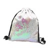 SHOWERORO Sequin Sackpack Drawstring Backpack Women Tote Bag Polyester Storage