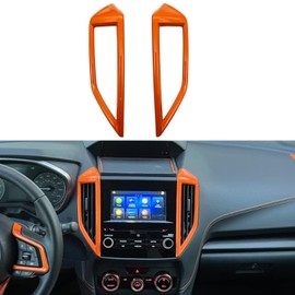 TLIFORT for Subaru Center Air Condition Outlet Vent Trim Cover for Subaru Crosstrek Impreza Sport Limited Premium 2018 2019 2020 2021 2022 2023, Orange, 2pcs
