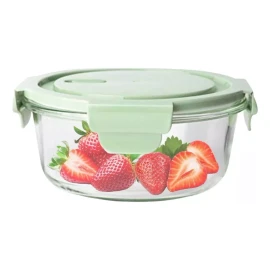 Toper Refractario Cristal C/tapa Hermetico 3 Divisiones Box
