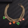Kercisbeauty Heart Star Cute Pendant Chunky Chain Necklace Colorful Choker