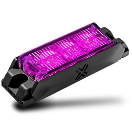 LAMPHUS NanoFlare 3.5" 3W Purple LED Surface Mount Police Grill Strobe Warning Light [SAE Class 1] 12V Rectangle Grille Flashing Emergency Fire Light for Funeral Escort Service Vehicle Car