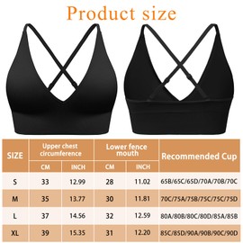 MUNSKT Klassische Sport-BHs, verstellbarer Schultergurt, nahtlos, drahtlos, abnehmbarer Push-Up-BH, Schlaf-BH, Bralette für Workout, Yoga, Alltag, Schwarz , XL