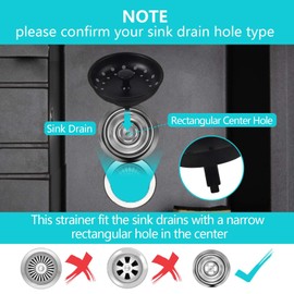 3 PCS Kitchen Sink Stopper Strainer,Anti-Clogging Stainless Steel Sink Disposal Stopper, Garbage Disposal Plug, Perforated Basket Drain Filter Sieve or Keep Water for Standard Kitchen Sink Drain,Black
