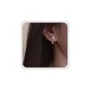 Pearl Stud Earrings for Women, Trendy Dainty Rhinestone Pearl Cluster