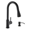 Kicimpro Black Kitchen Sink Faucet with Soap Dispenser, 3 Modes