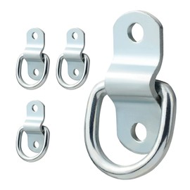 Jamiikury 4Pcs D-Ring Tie Down Anchors, 1/4 Inch Silver Tie Down Hooks with Mounting Screws for Trailers, Truck, Bed Bracket, Pickup Camper, 2000 lbs Capacity