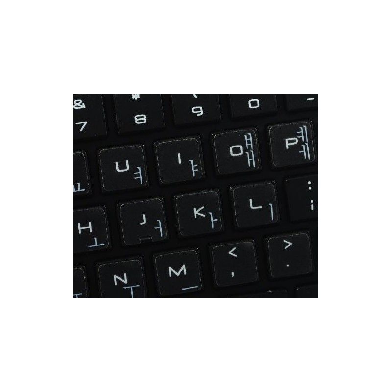 MAC Korean Keyboard Labels with White Lettering ON Transparent Background