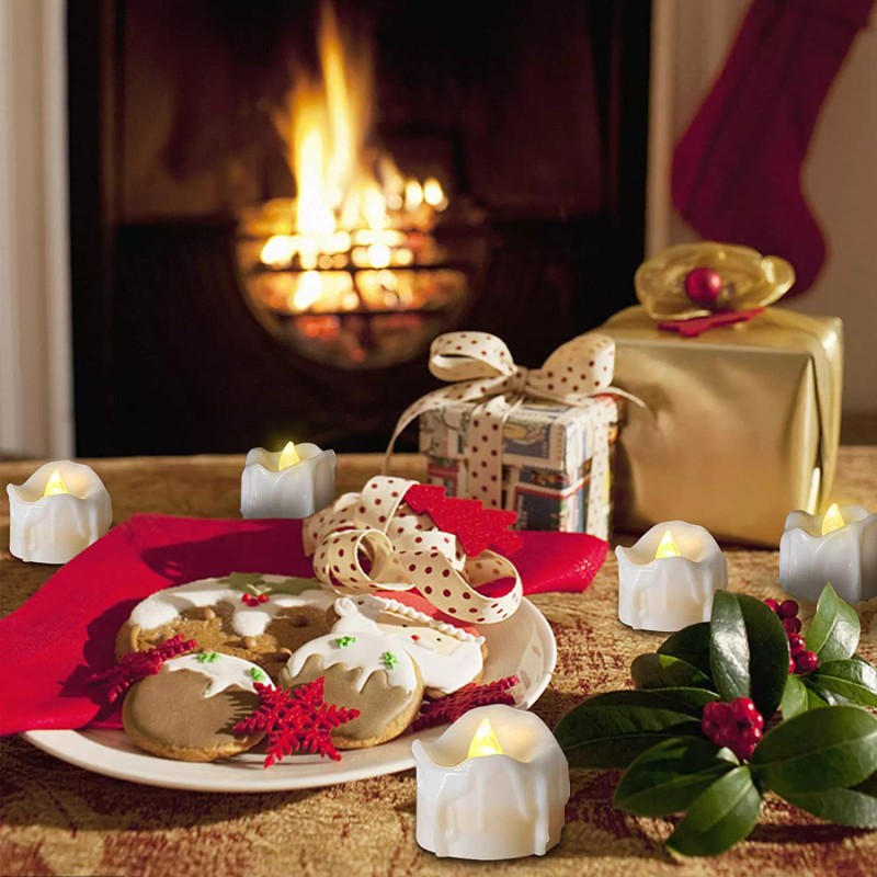 Luminara 12 Pcs Style Moving Wick Led Flameless Tea Candles