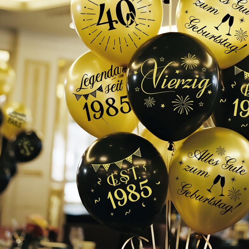 WenmthG Pack of 30 Balloons 40th Birthday Decoration - 40th